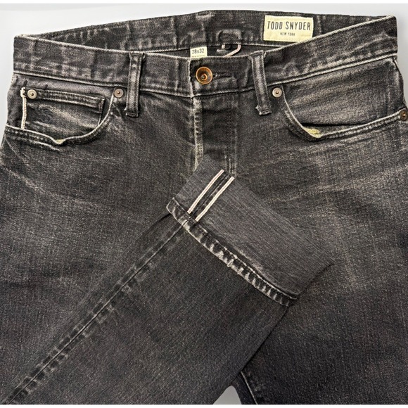 Todd Snyder Selvedge Jeans Black Denim Japanese Mens Sz 30x31 (Tag 28x32) Slim